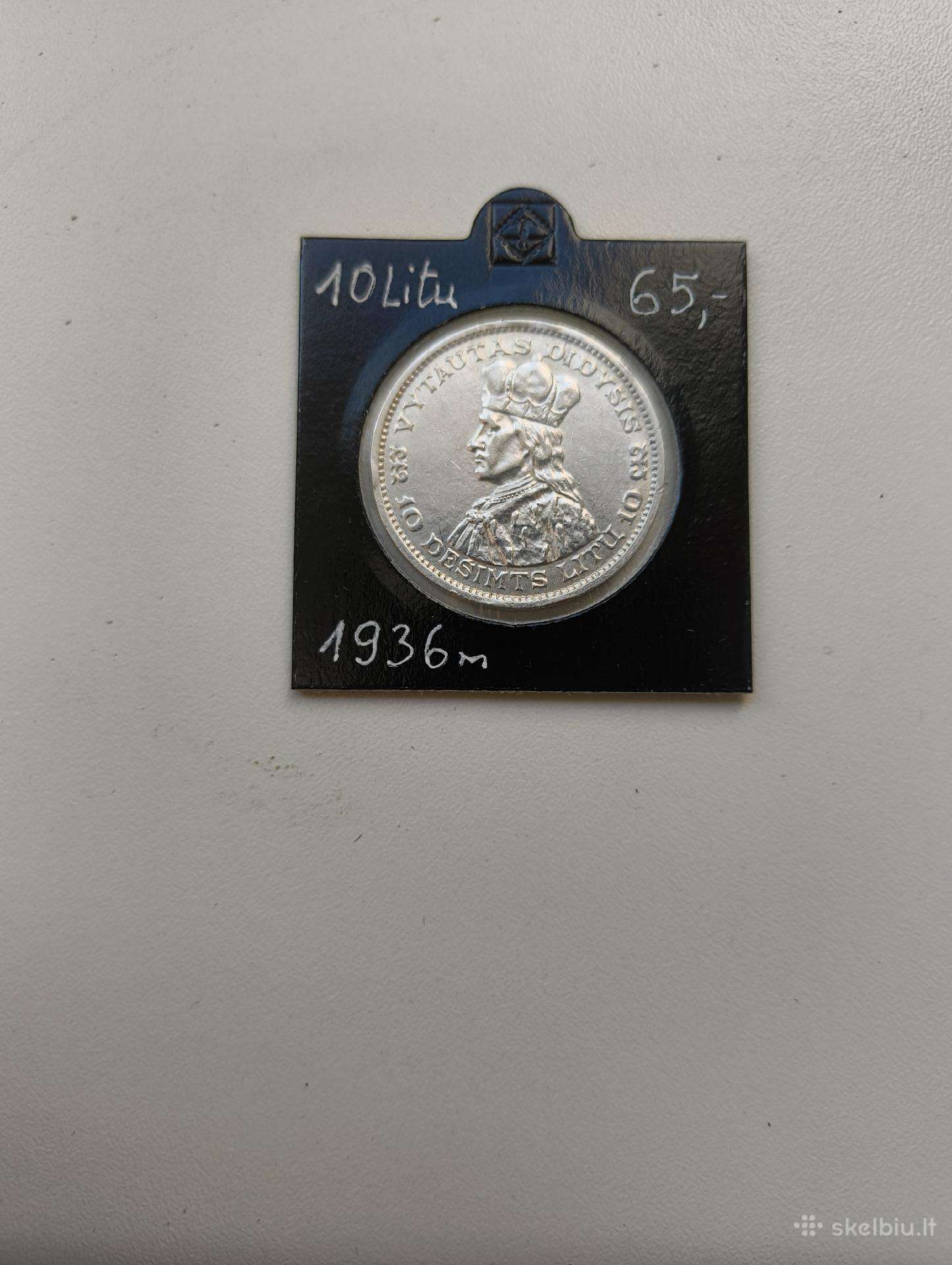 10 Litų Vytautas 1936 m. Apyvartinio Gero Stovio