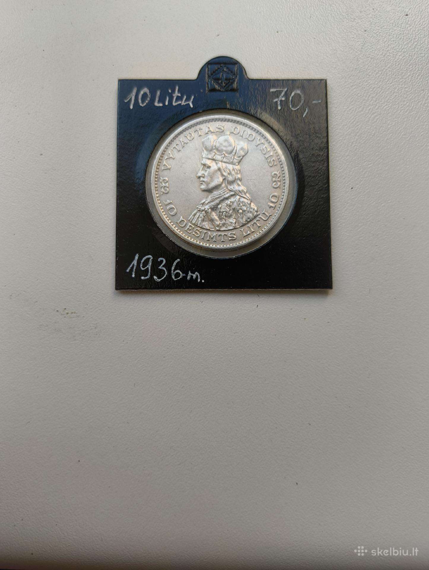 10 Litų Vytautas 1936 m. Originalas Gero Stovio