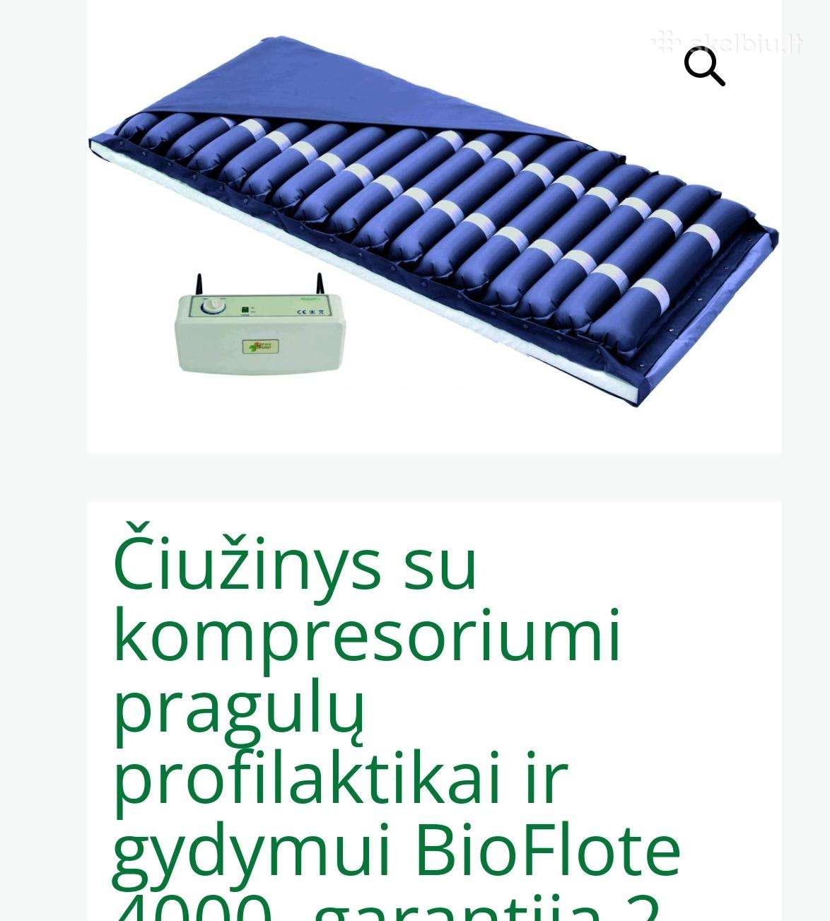 Parduodamas čiužinys su kompresoriumi.