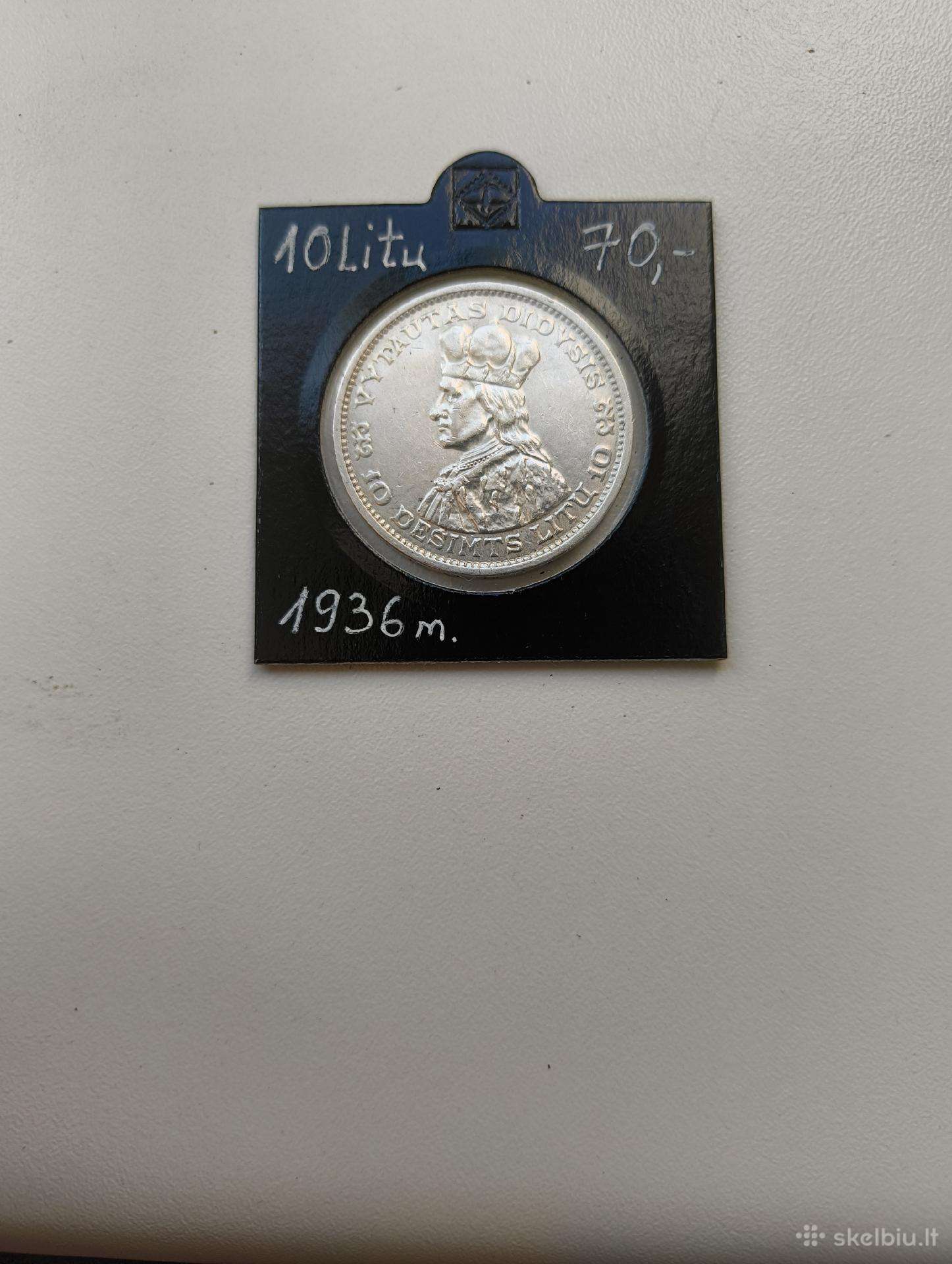 10 Litų Vytautas 1936 m. Originalas Gero Stovio .
