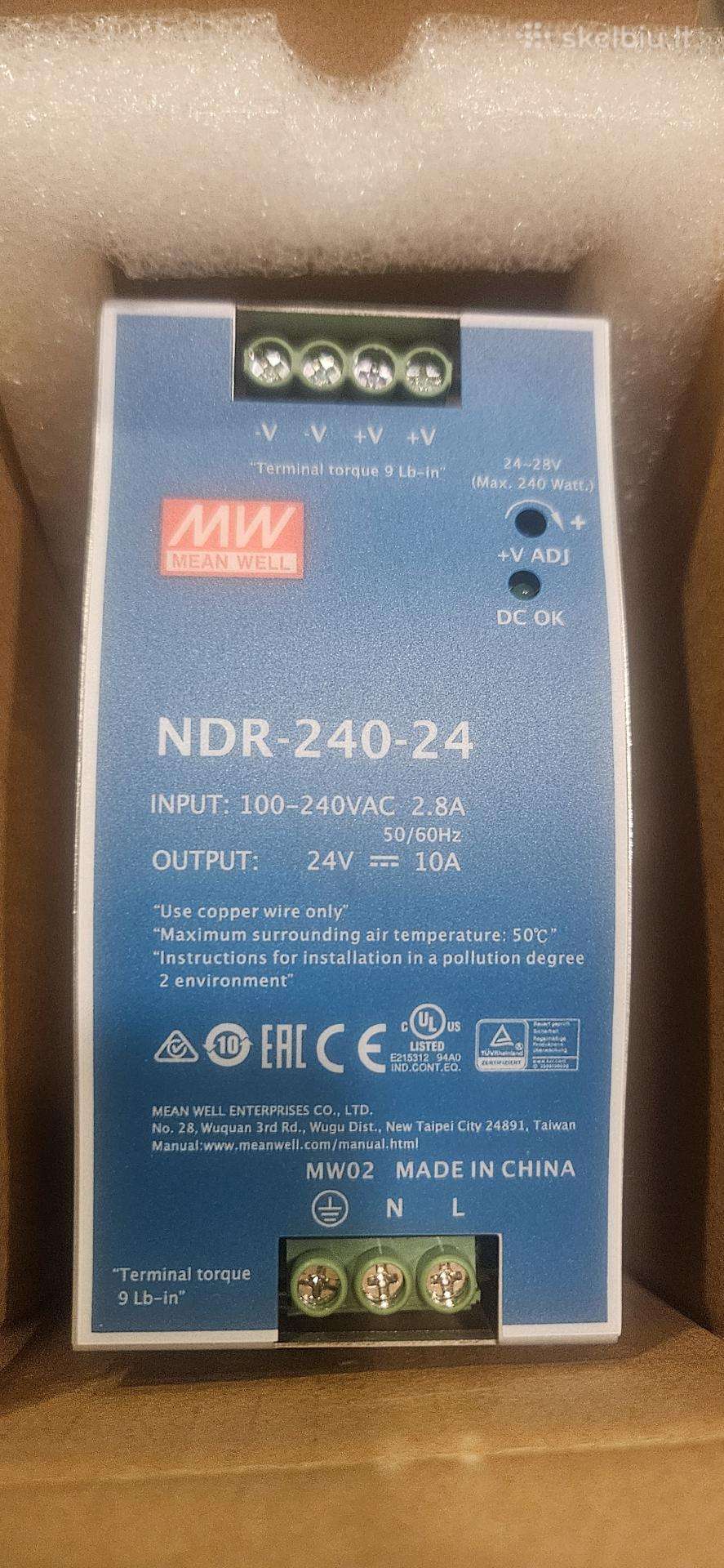 Mean Well Ndr-240-24 24v 10a maitinimo šaltinis