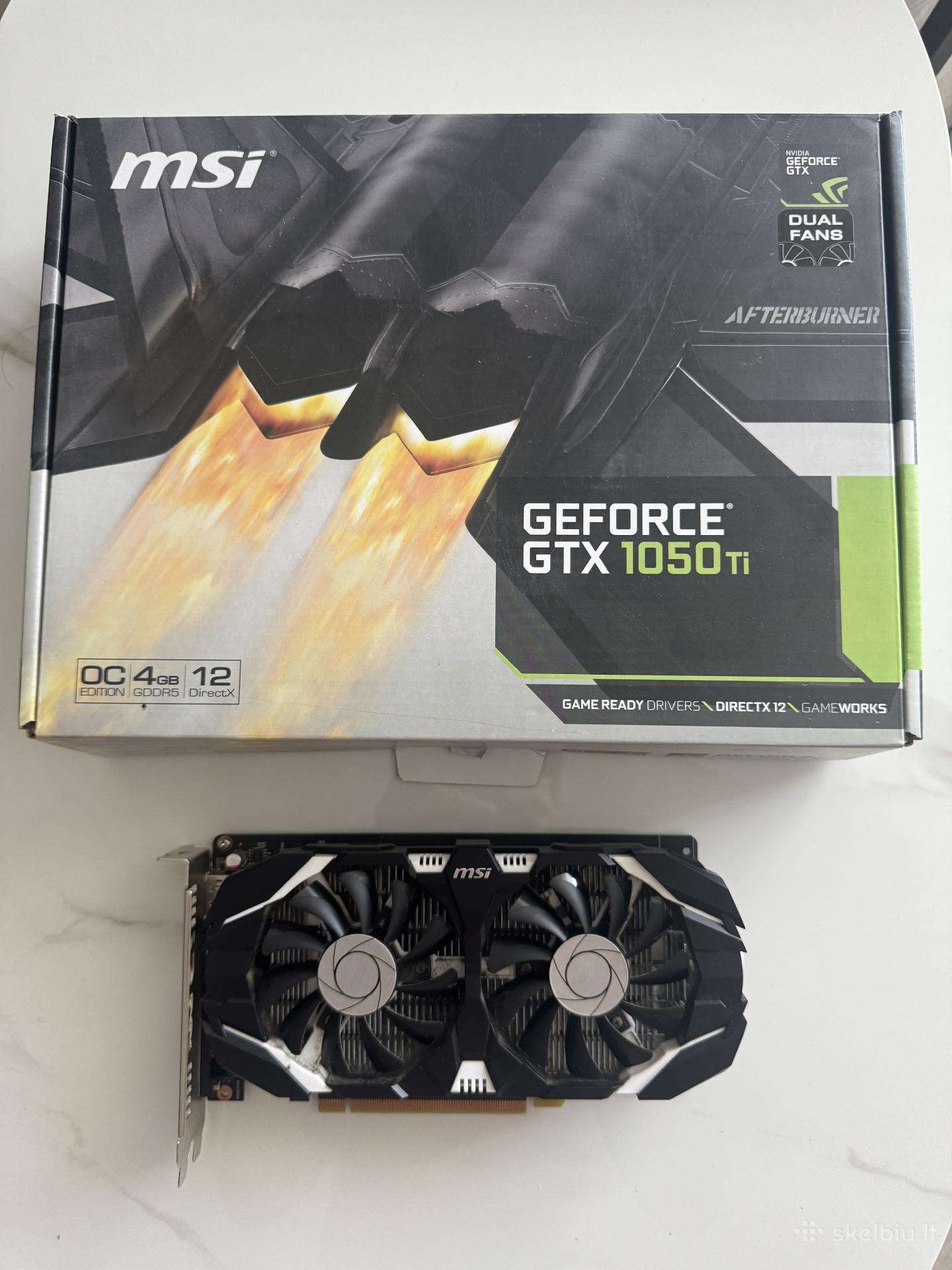 Msi Geforce Gtx 1050 Ti 4gb Oc vaizdo plokštė