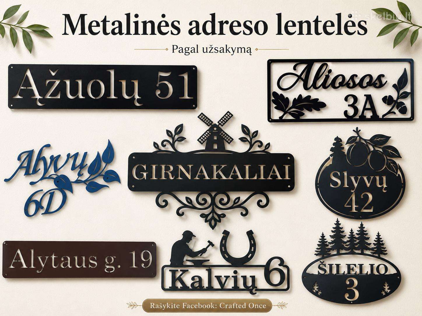 Metalinės adreso lentelės pagal užsakymą