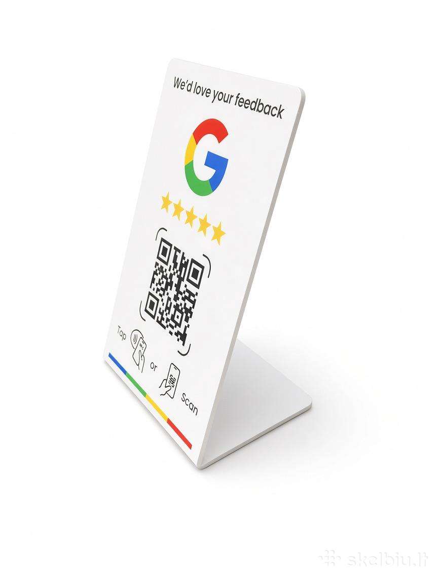 Google nfc atsiliepimų kortelė