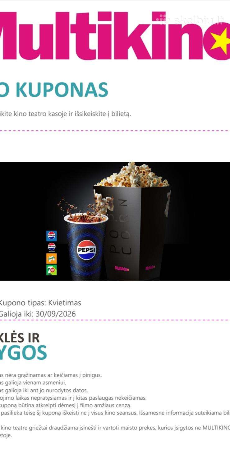 2 biliet į Multikino
