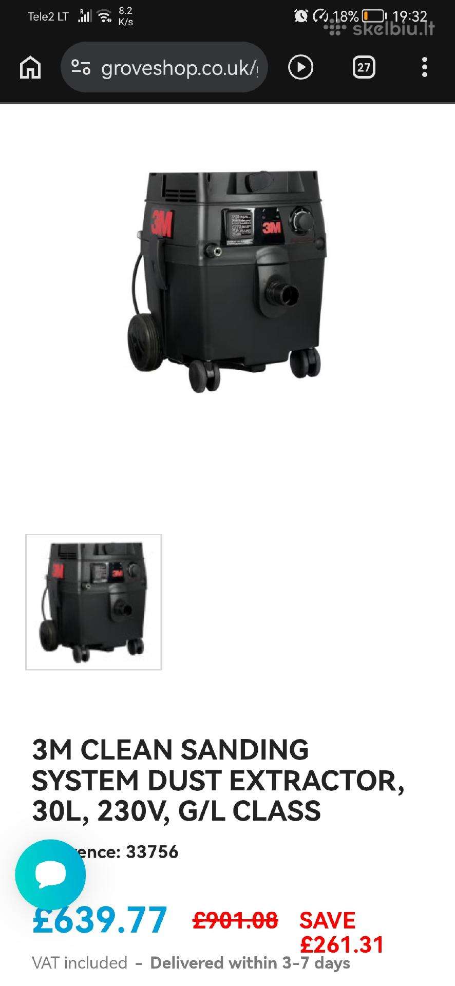 3m Auto dažytojo siurblys. Naujas €350