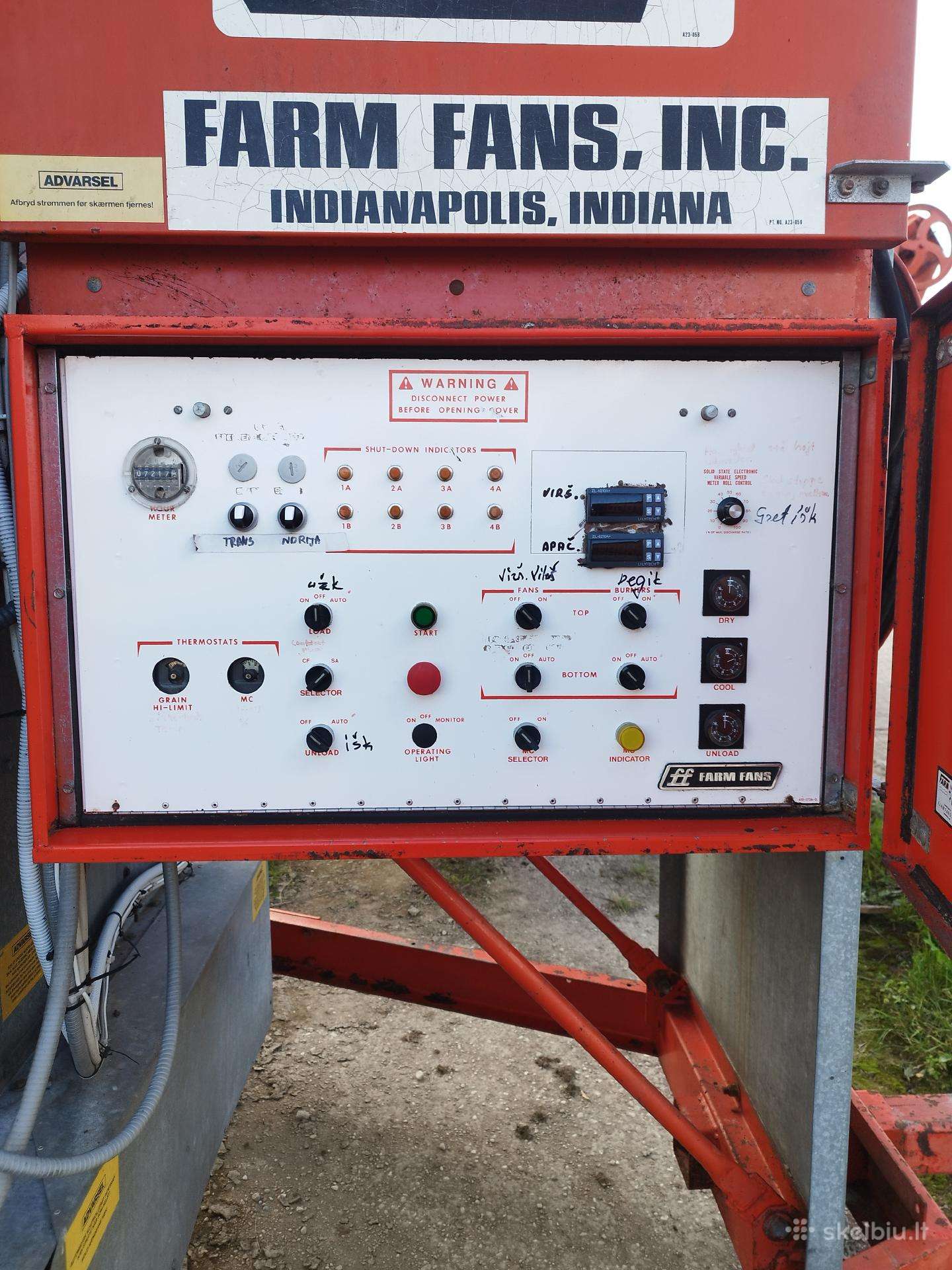 FARM FANS, grain processing equipment