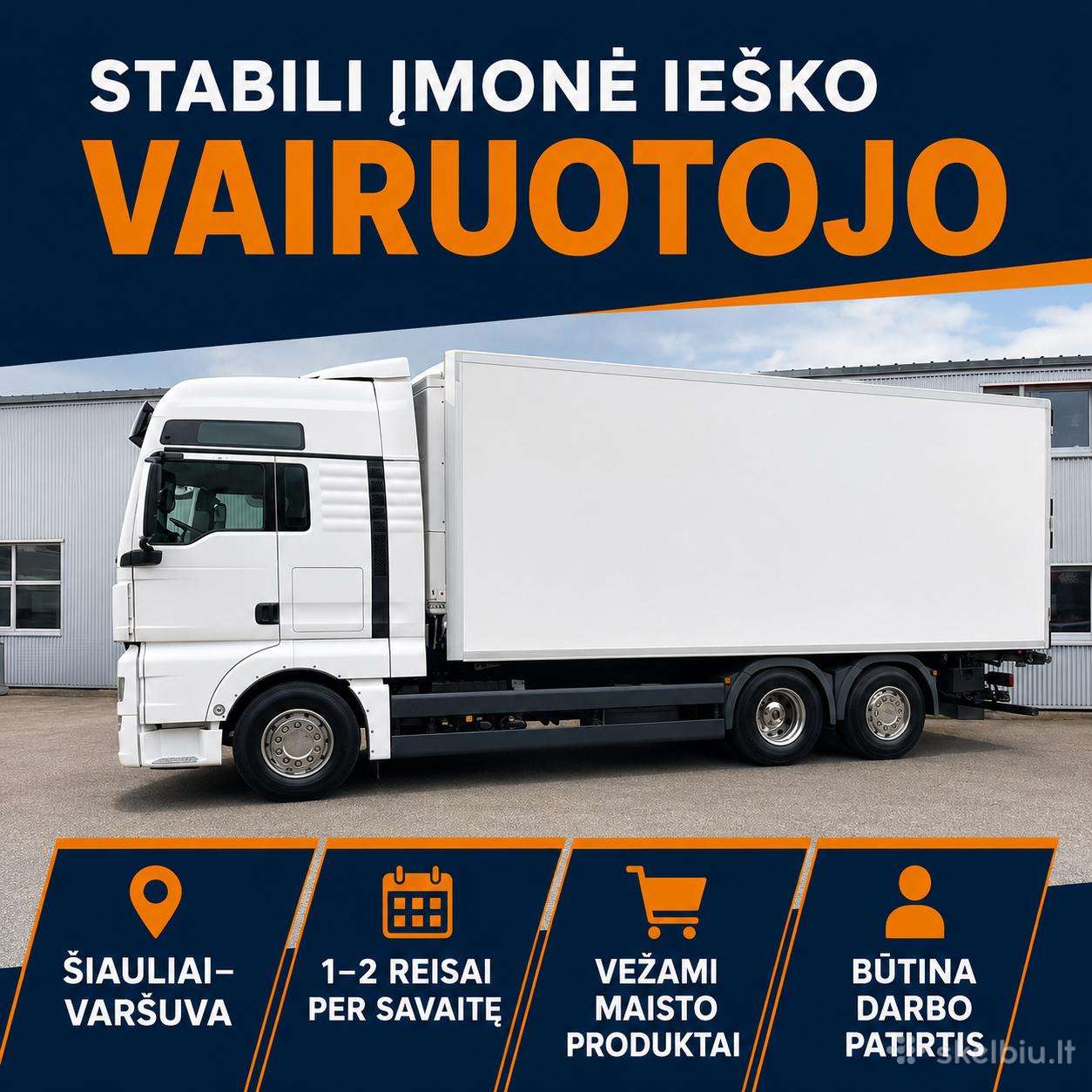 Vairuotojo (C kategorija) Šiauliai-varšuva