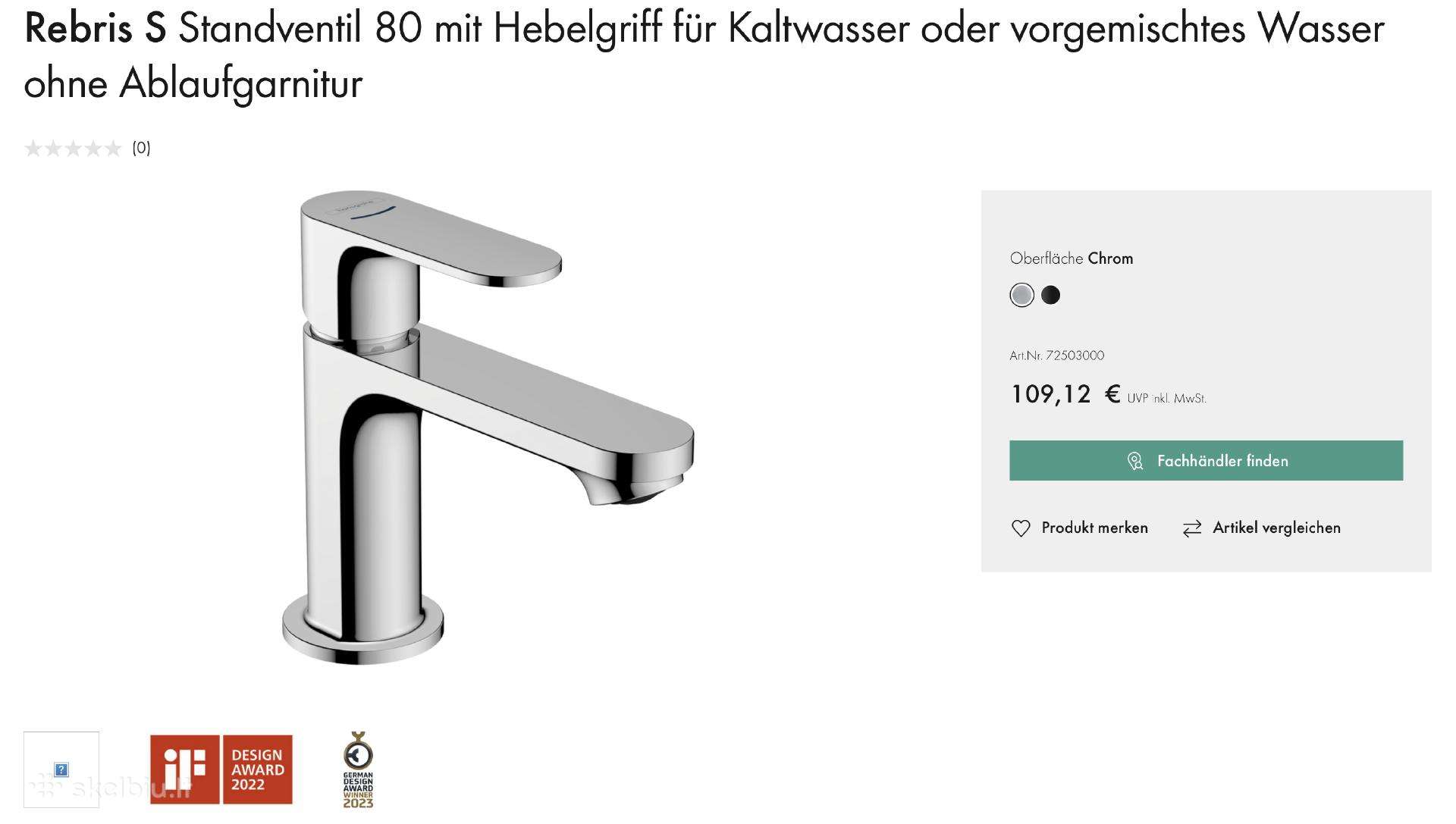 Hansgrohe Rebris S 80 – Chrome, naujas