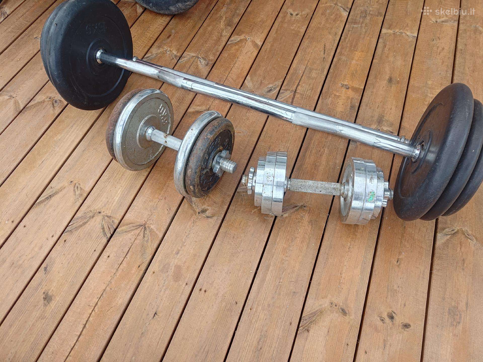Stangeles, hanteliukai. 90kg
