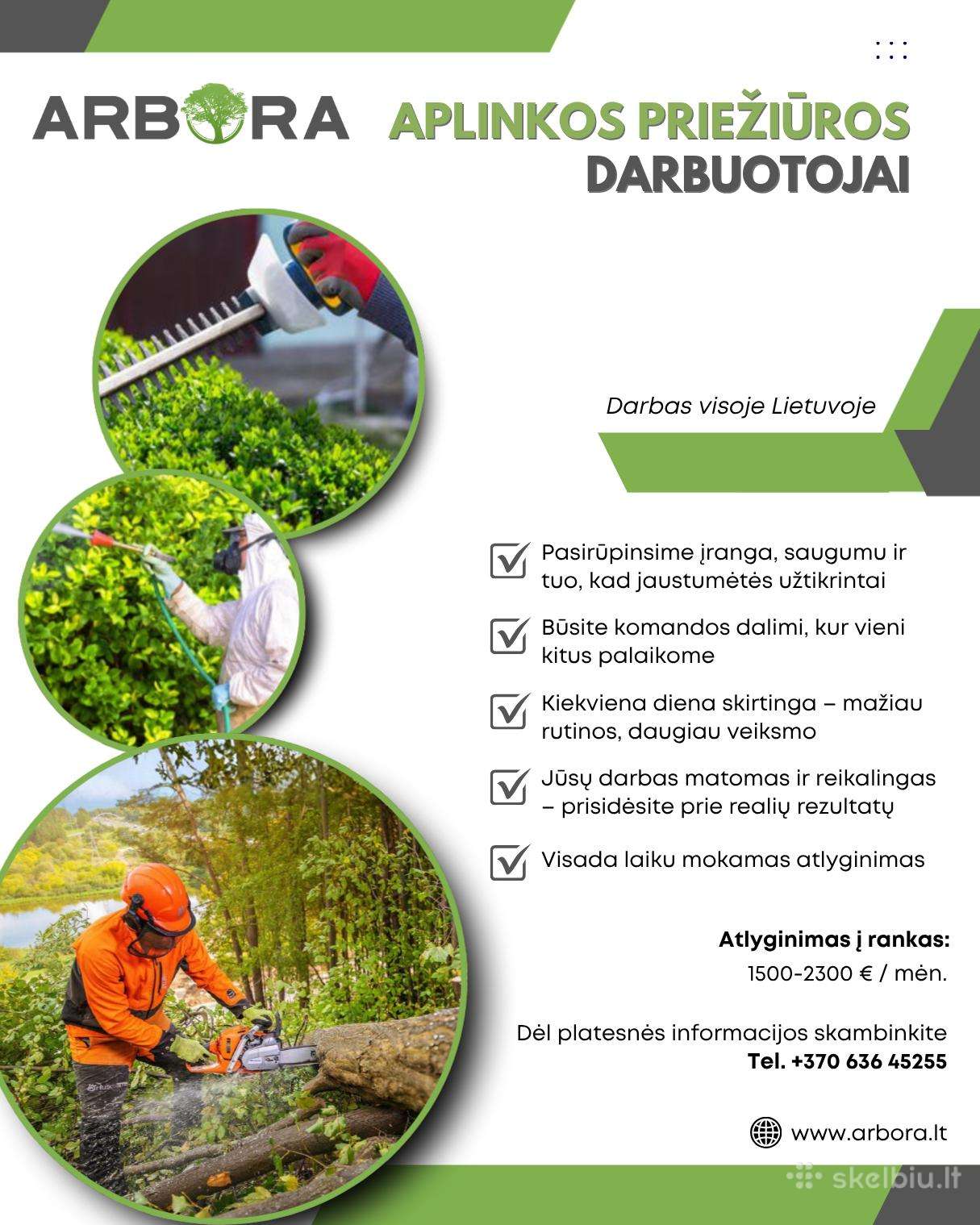 Ieškome darbuotojų aplinkos priežiūros darbams