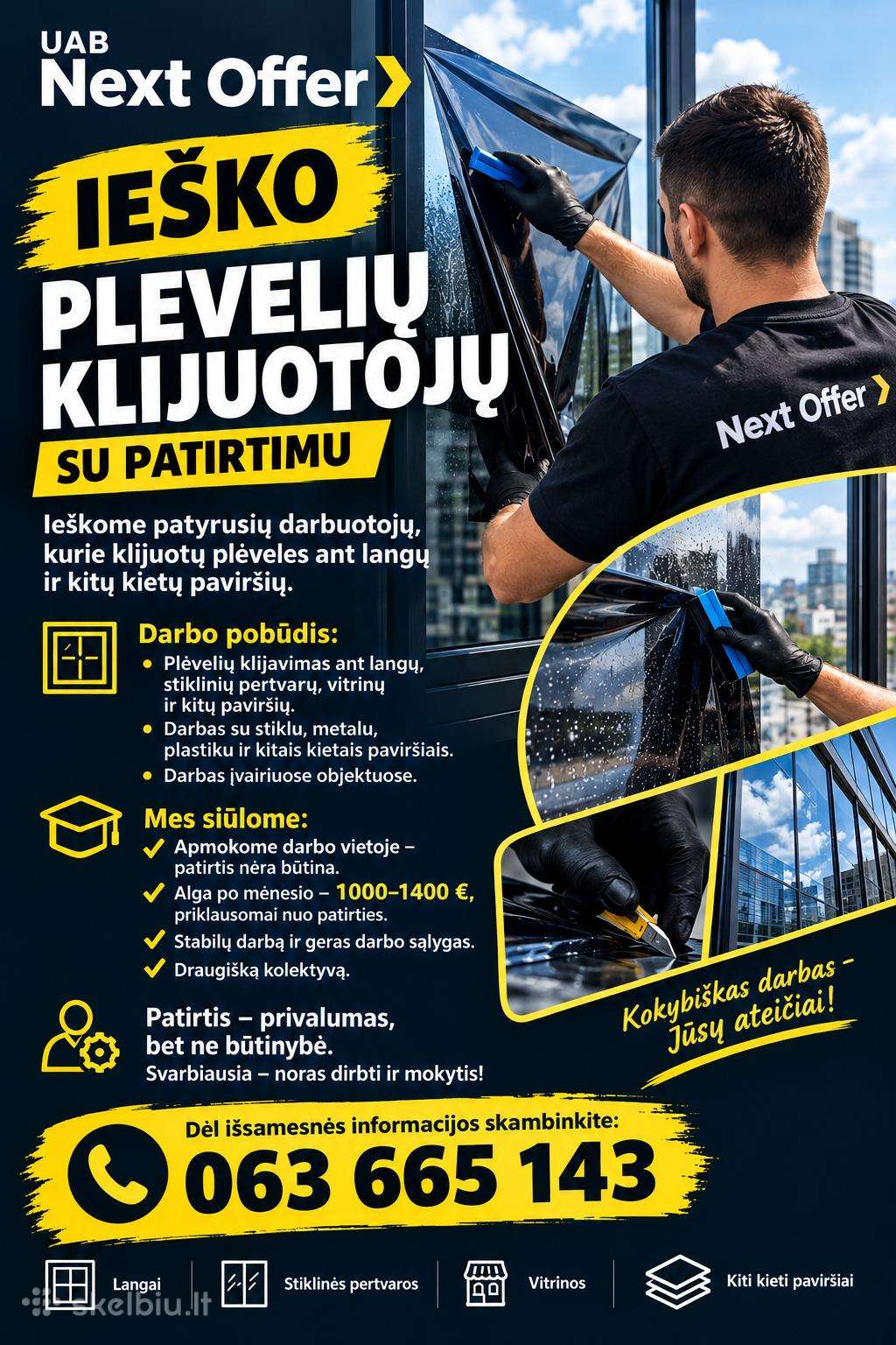Klijuotojas reklamos gamybinėje įmonėje