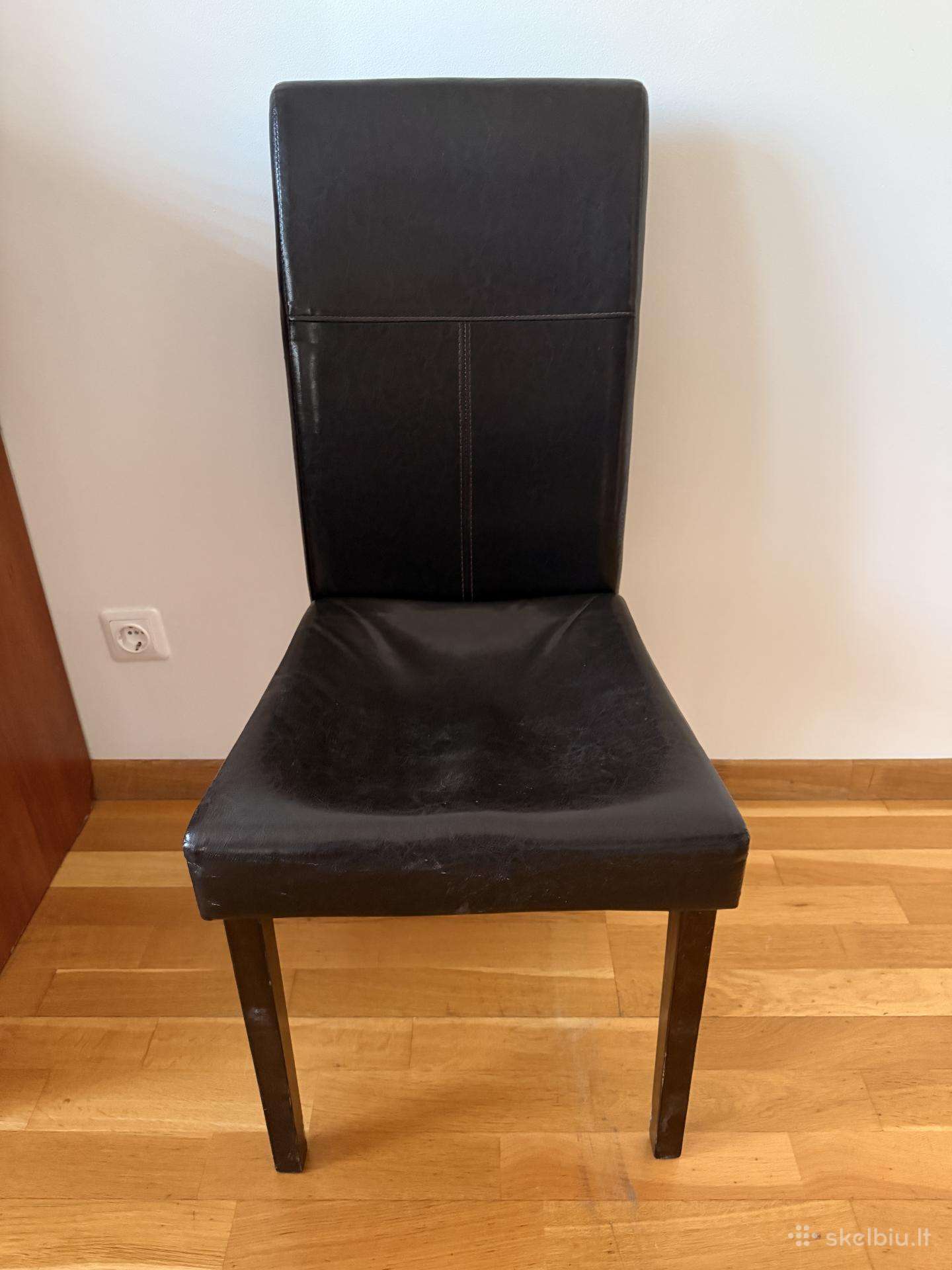 Šokolado spalvos, dirbtinės odos kėdė