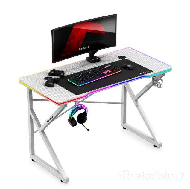 Žaidimų stalas Huzaro Hero 1.7 Rgb White, baltas