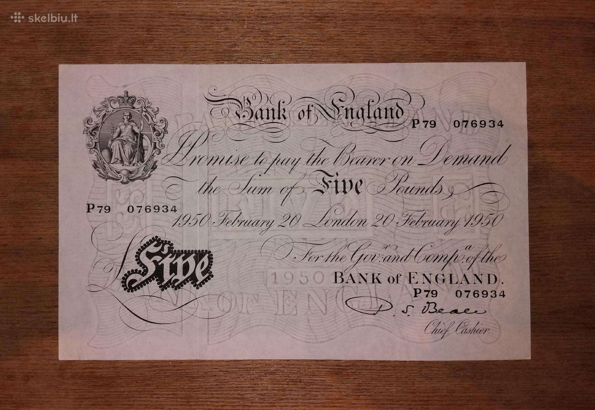 Anglijos 5 £ banknotas