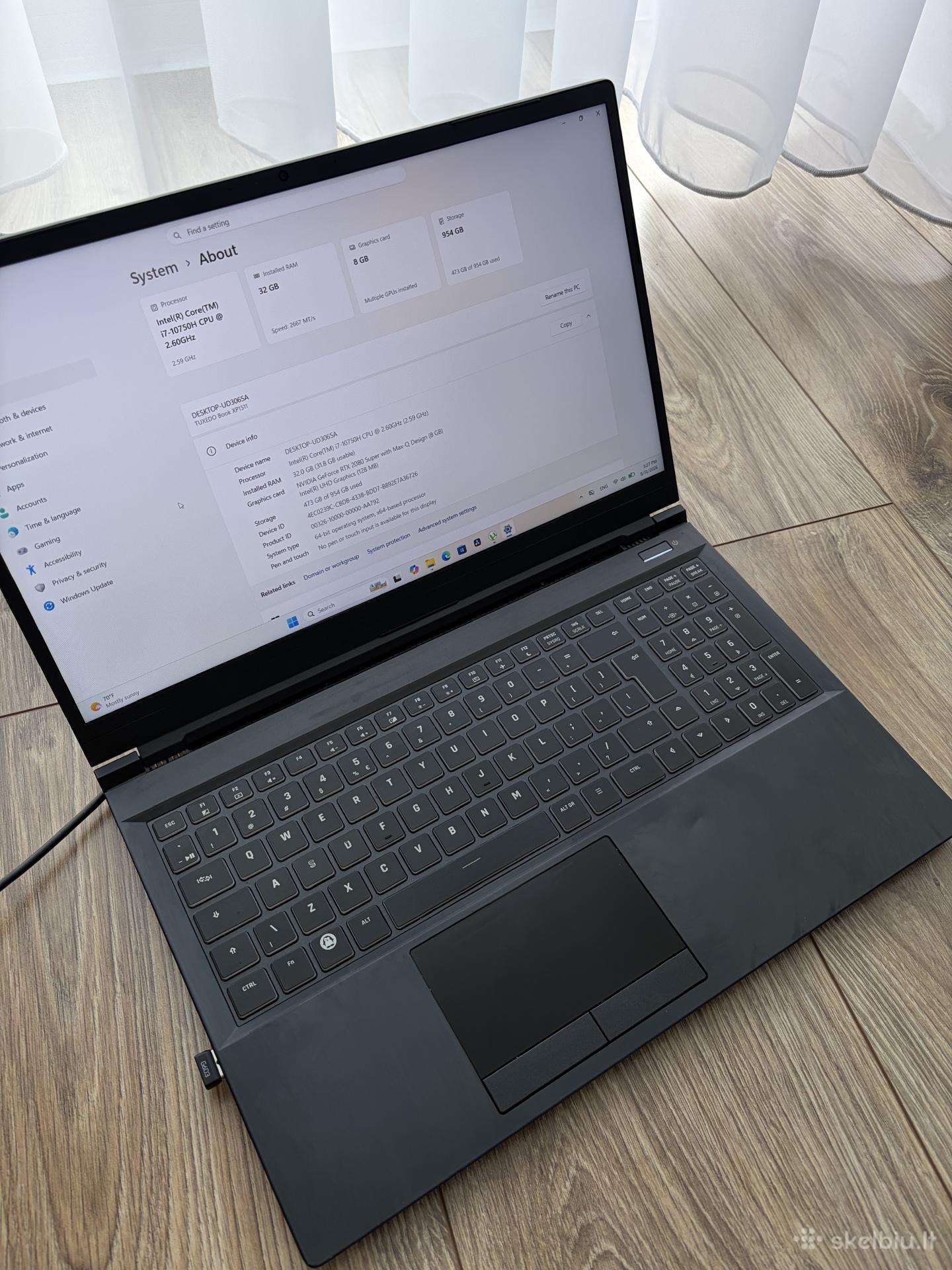 Tuxedo i7 Rtx2080 8gb 32gb RAM 1tb SSD