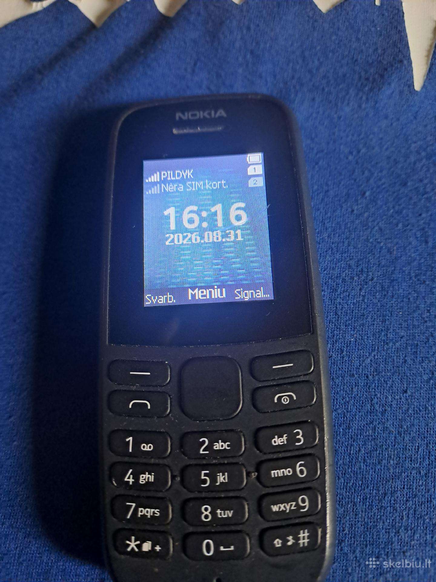Nokia 105 2sim pilnai veik su lt/ru kalba