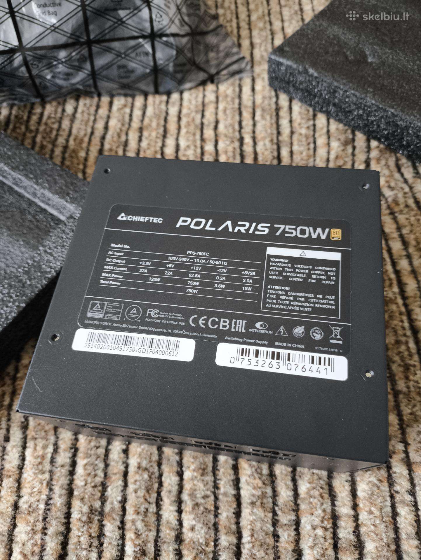 Naujas Chieftec Polaris 750w 80 Plus Gold