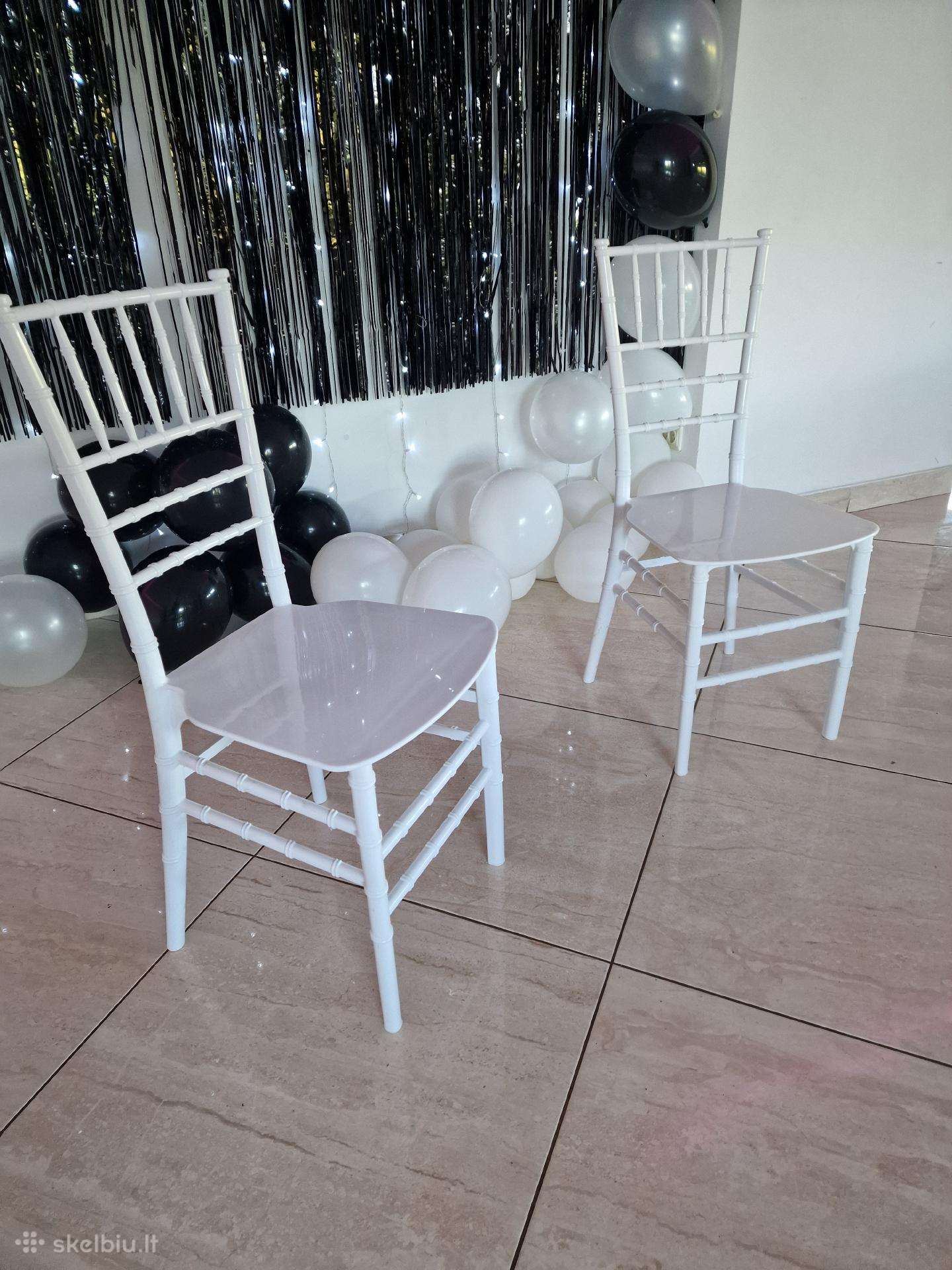 Kėdės Chiavari, baltos ,bambuko imitacija