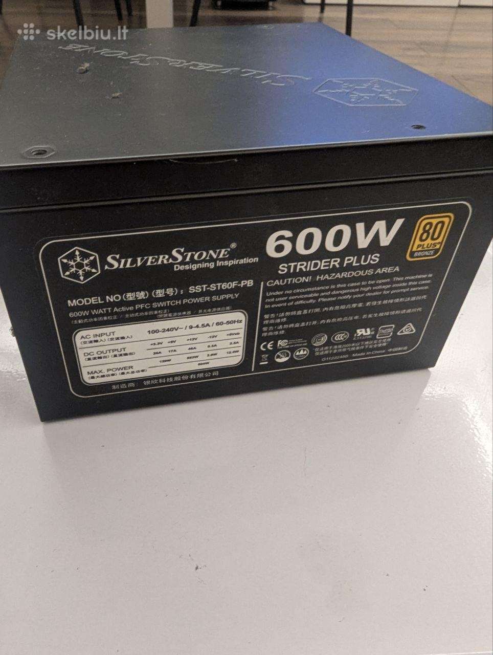 Silverstone Strider Plus 600w maitinimo blokas