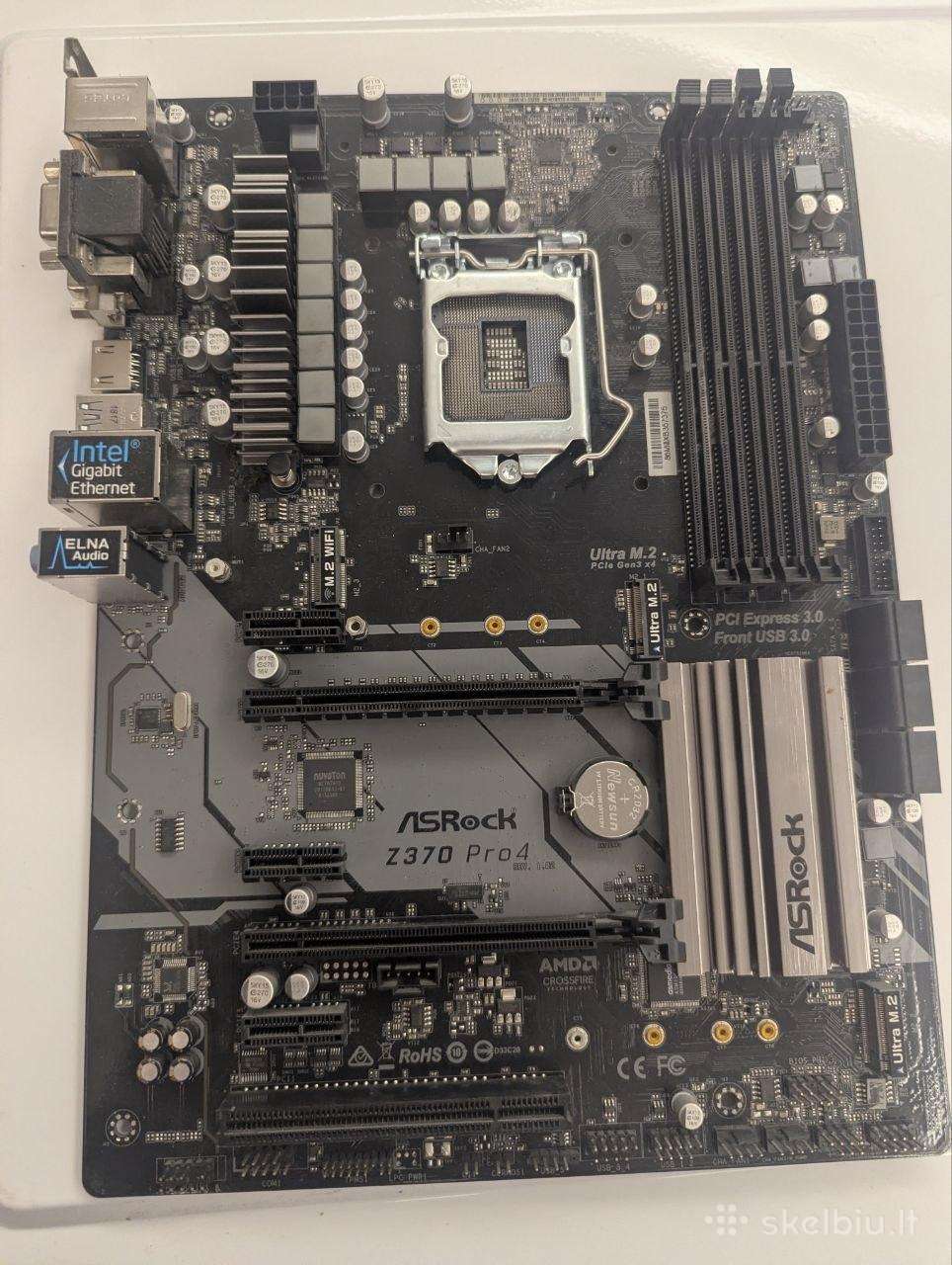 Asrock Z370 Pro4 Lga1151 Atx motininė plokštė