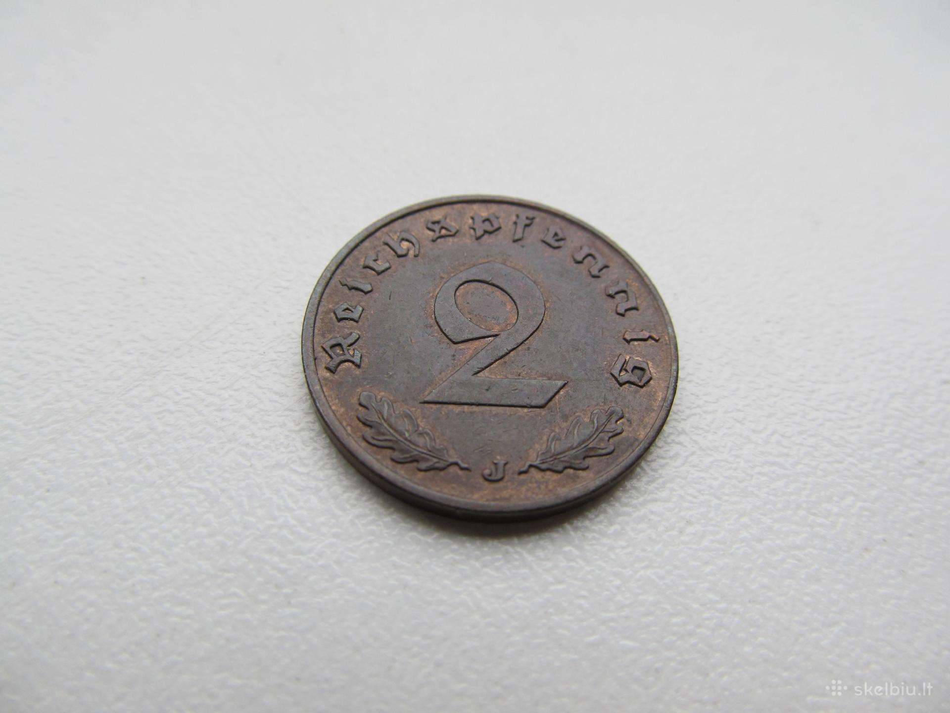 2 reichspfennig , Vokietija , 1938 J