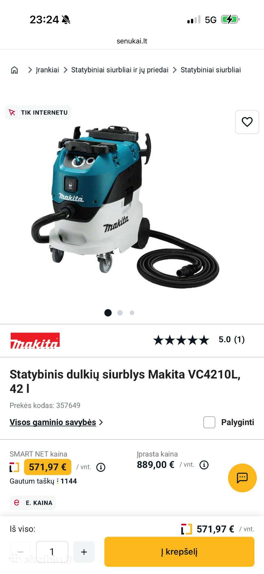 Makita vc4210l siurblys 300eur