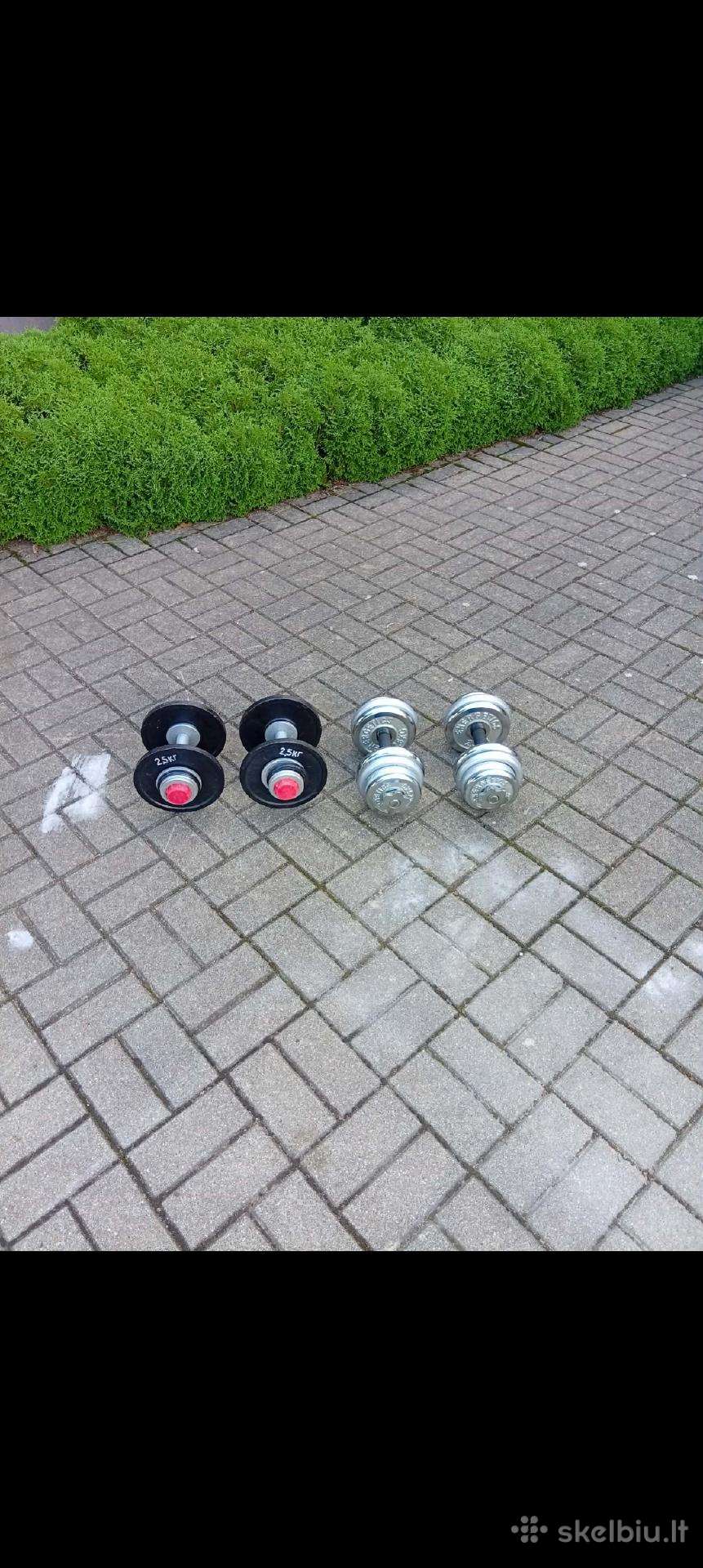 Hanteliai 2x17kg./2x10kgmetaliniai keičiamo svorio