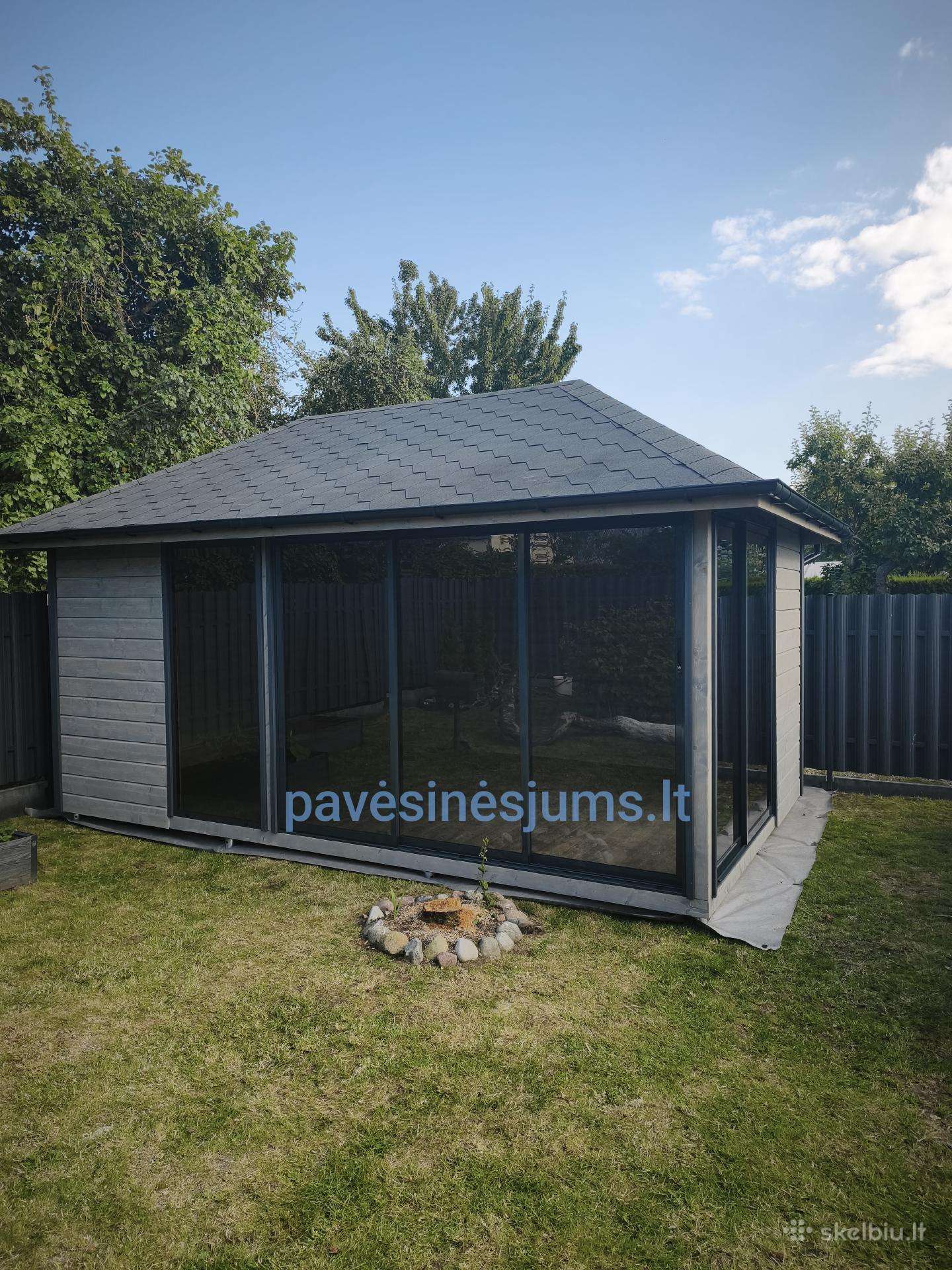 Pavėsinė 3x5 su stiklais ,įstiklintos pavėsinės
