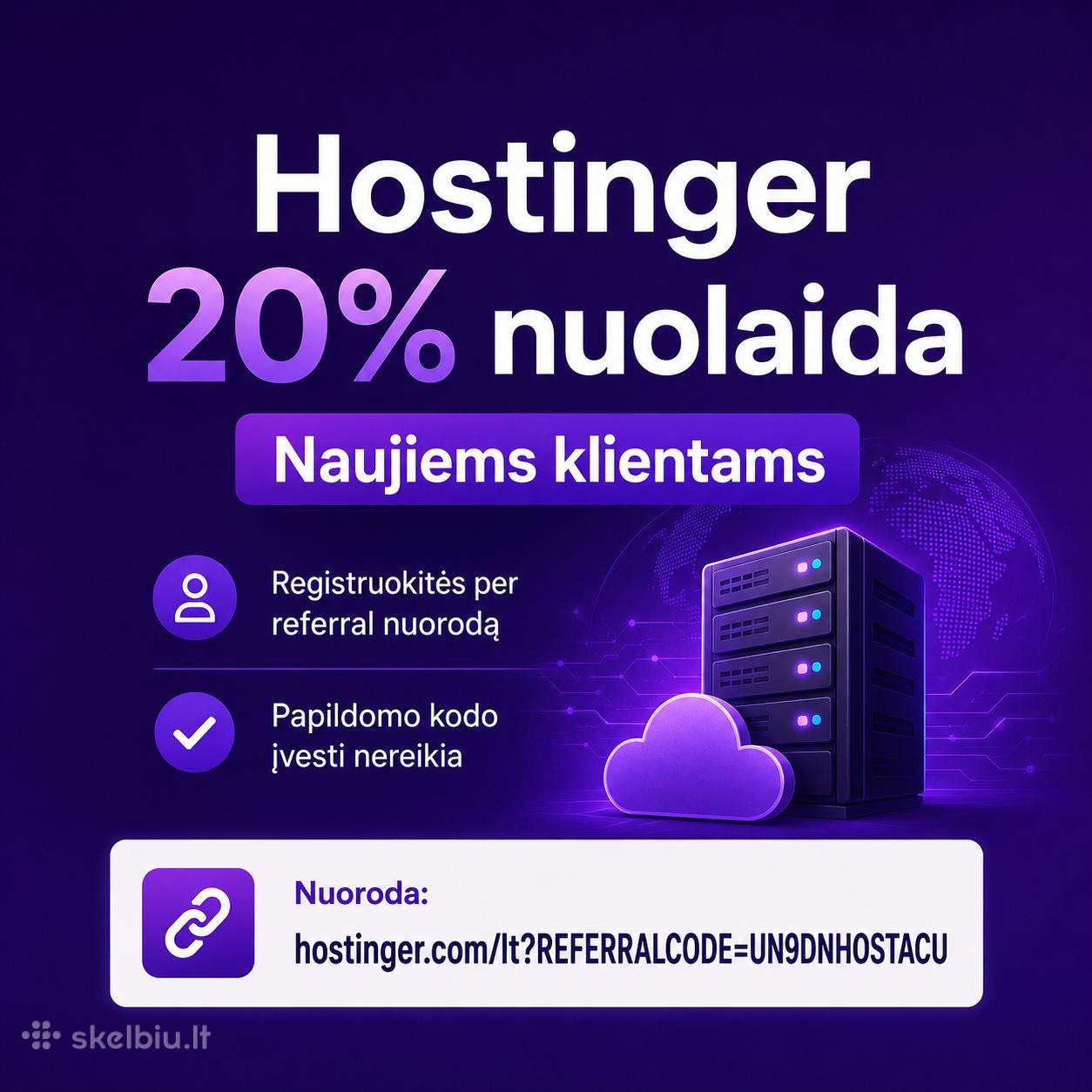 Hostinger nuolaidos kodas – 20%