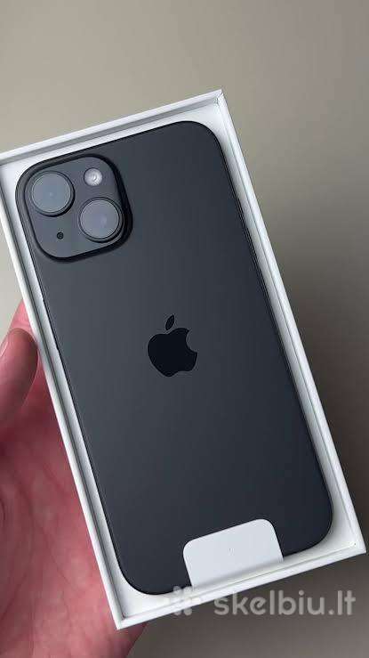 Naujas Apple iPhone 15, 128 GB, juodos spalvos
