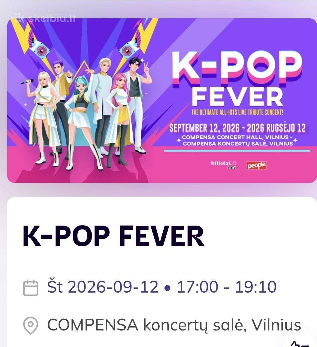 2 bilietai į koncertą K-pop forever