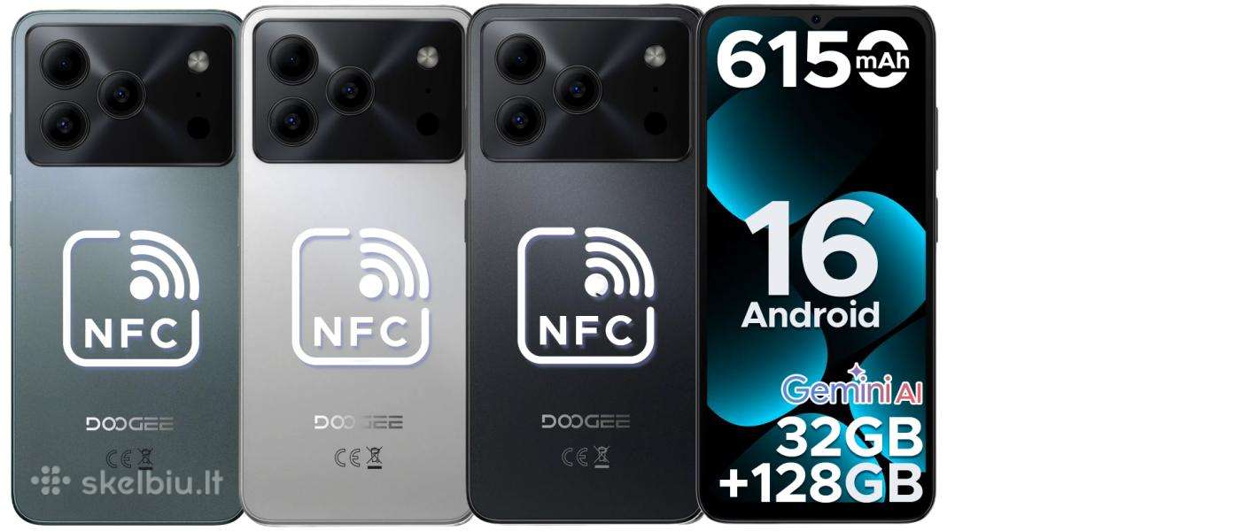 Nauji Doogee Note56 Pro Nfc 6150mah Baterija!