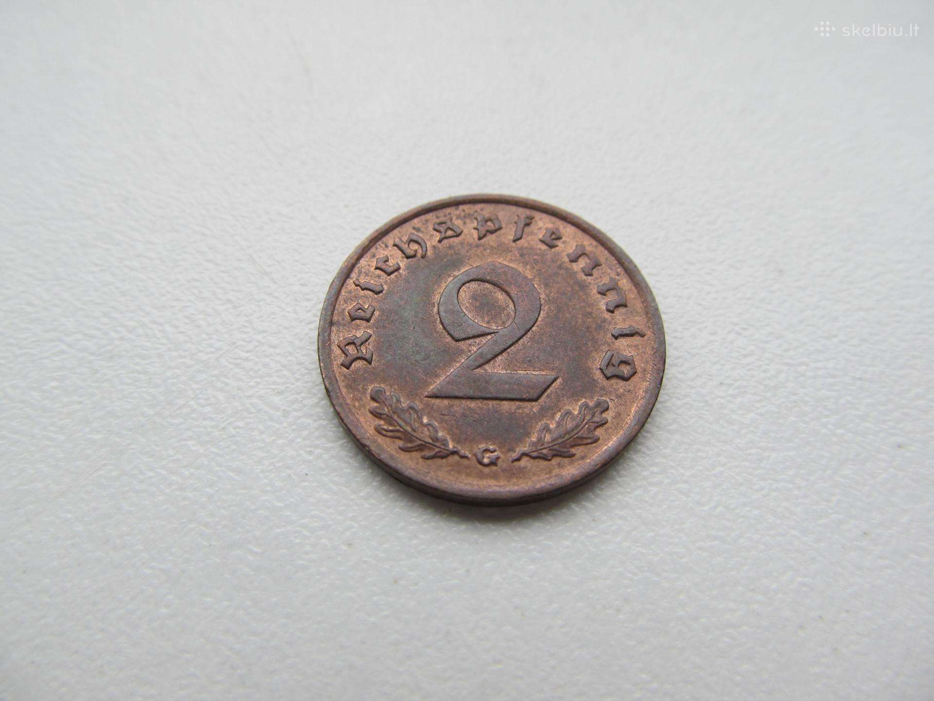 2 reichspfennig , Vokietija , 1939 G