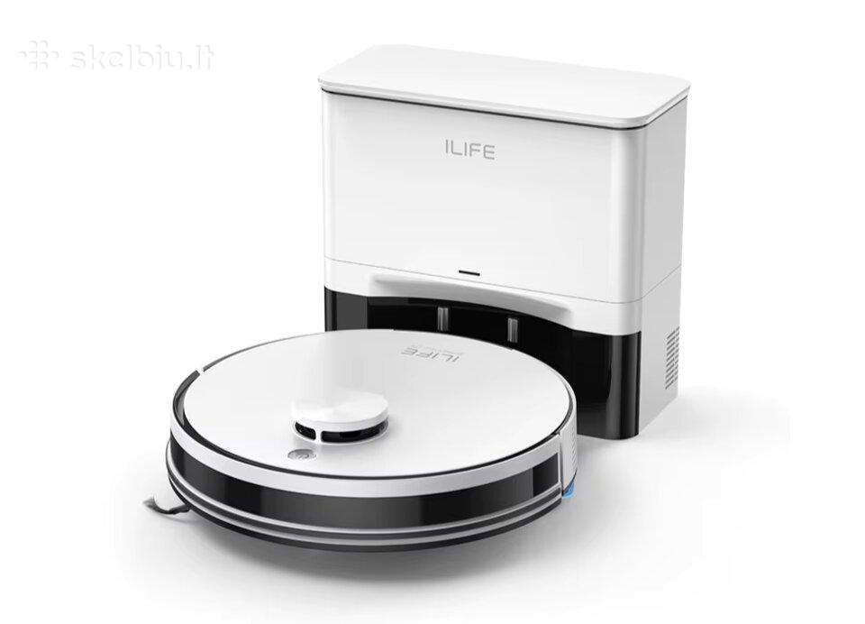 Siurblys-robotas Ilife A30 Pro, plauna, išsivalo.
