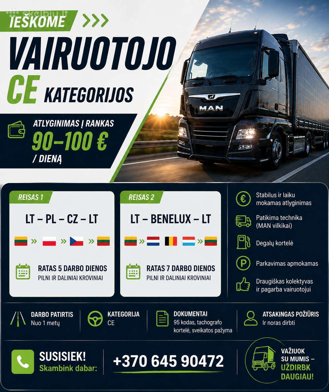 Darbas vilkikų vairuotojams