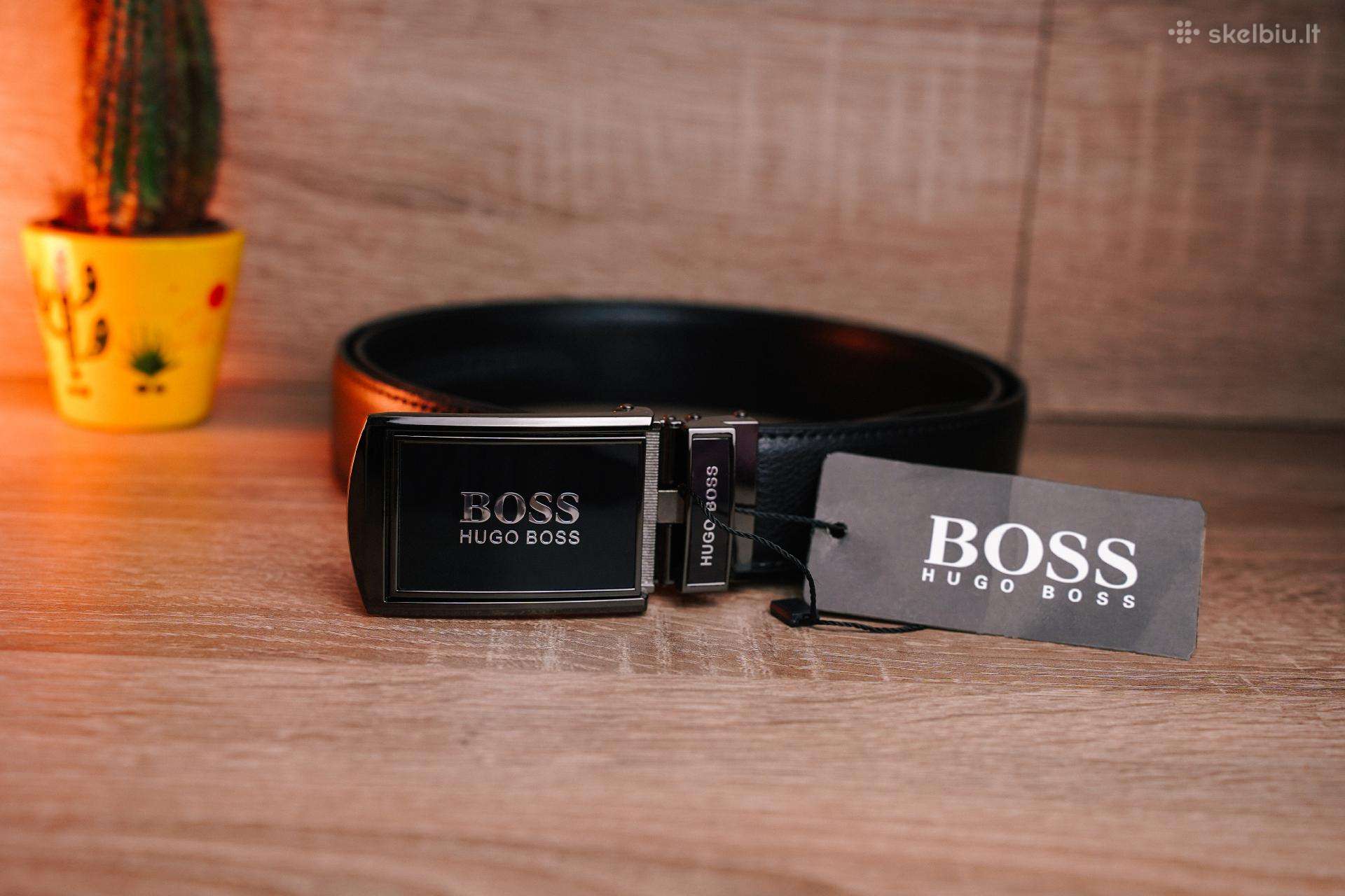 Automatinis Hugo Boss vyriškas odinis diržas