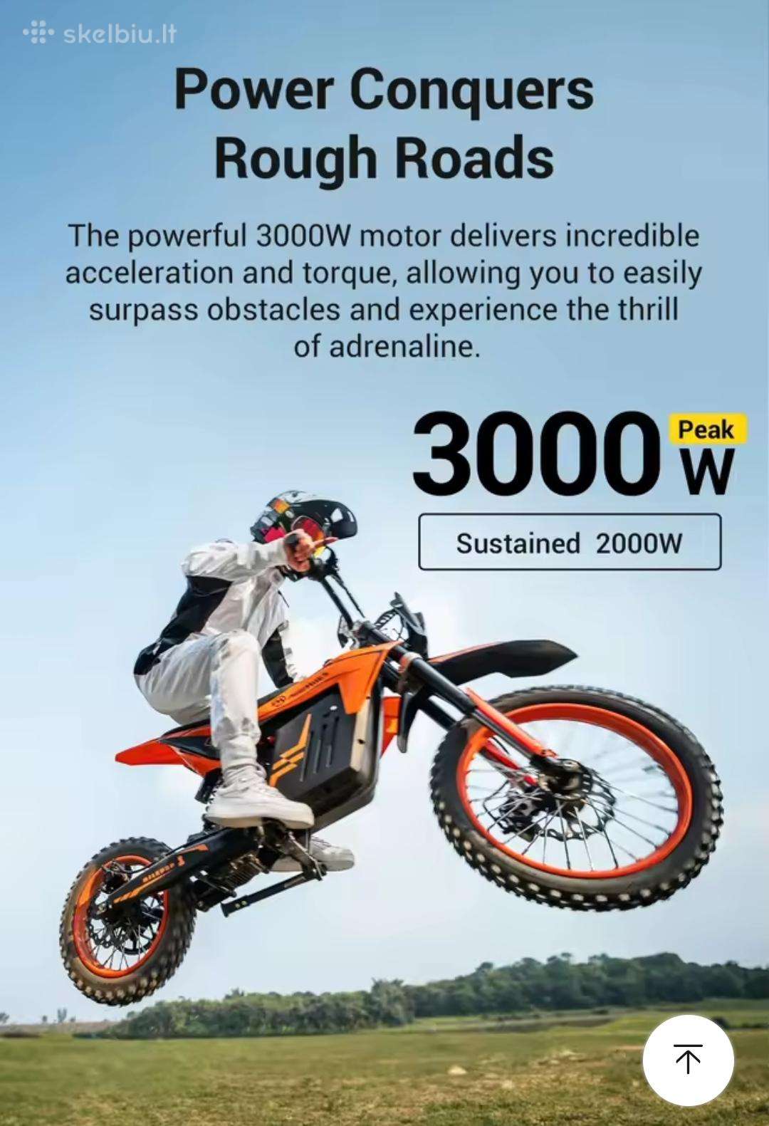 Hillmiles Milepop 1.3000w.elekkrosinis motociklas