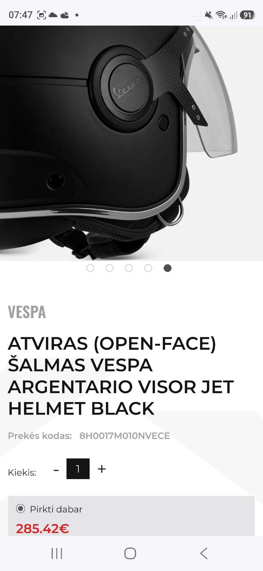 Vespa šalmas