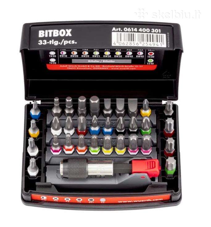 Wurth 33 Dalių Sukimo Antgalių Rinkinys „bitbox“
