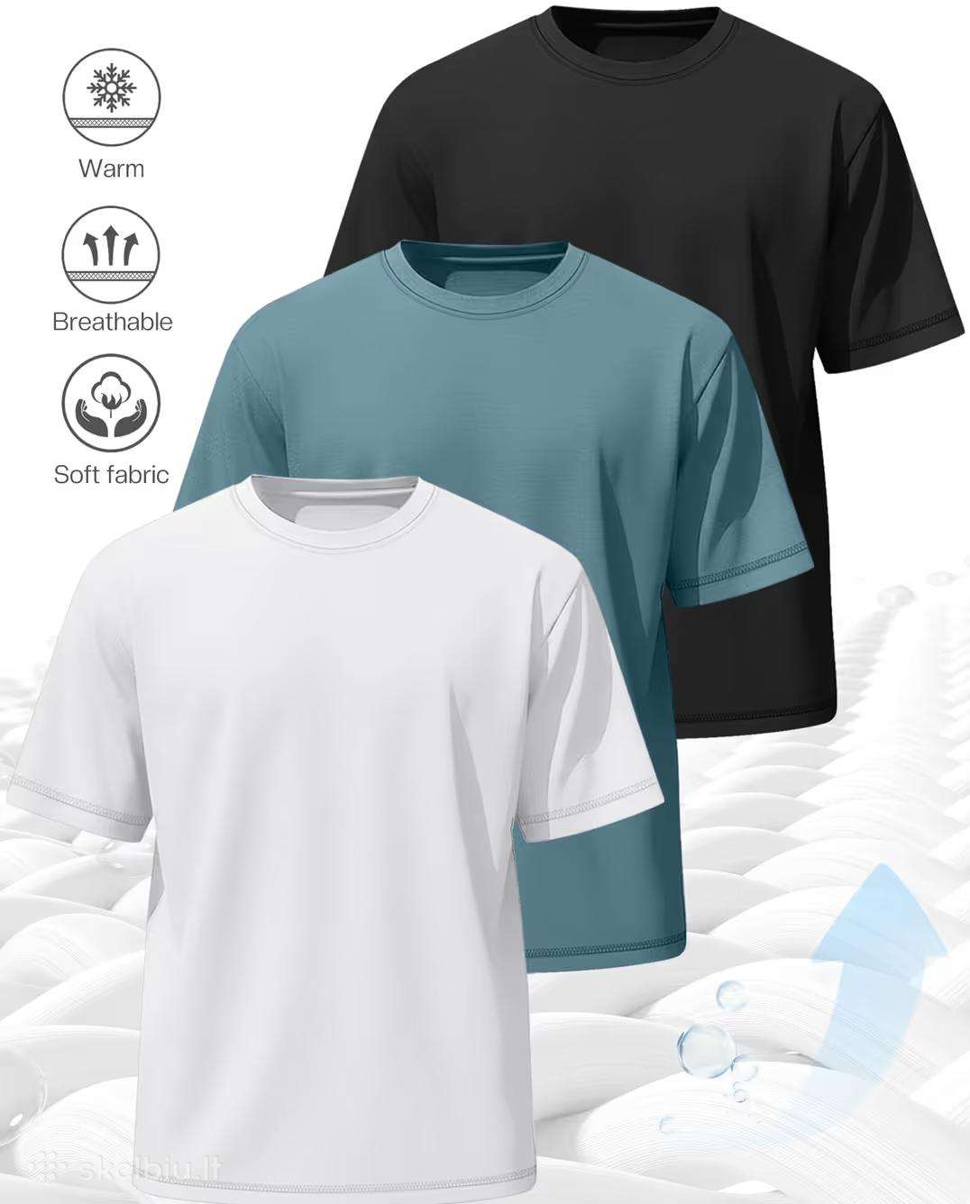 3 vnt. komplektas 4xl marškinėlių vyrams