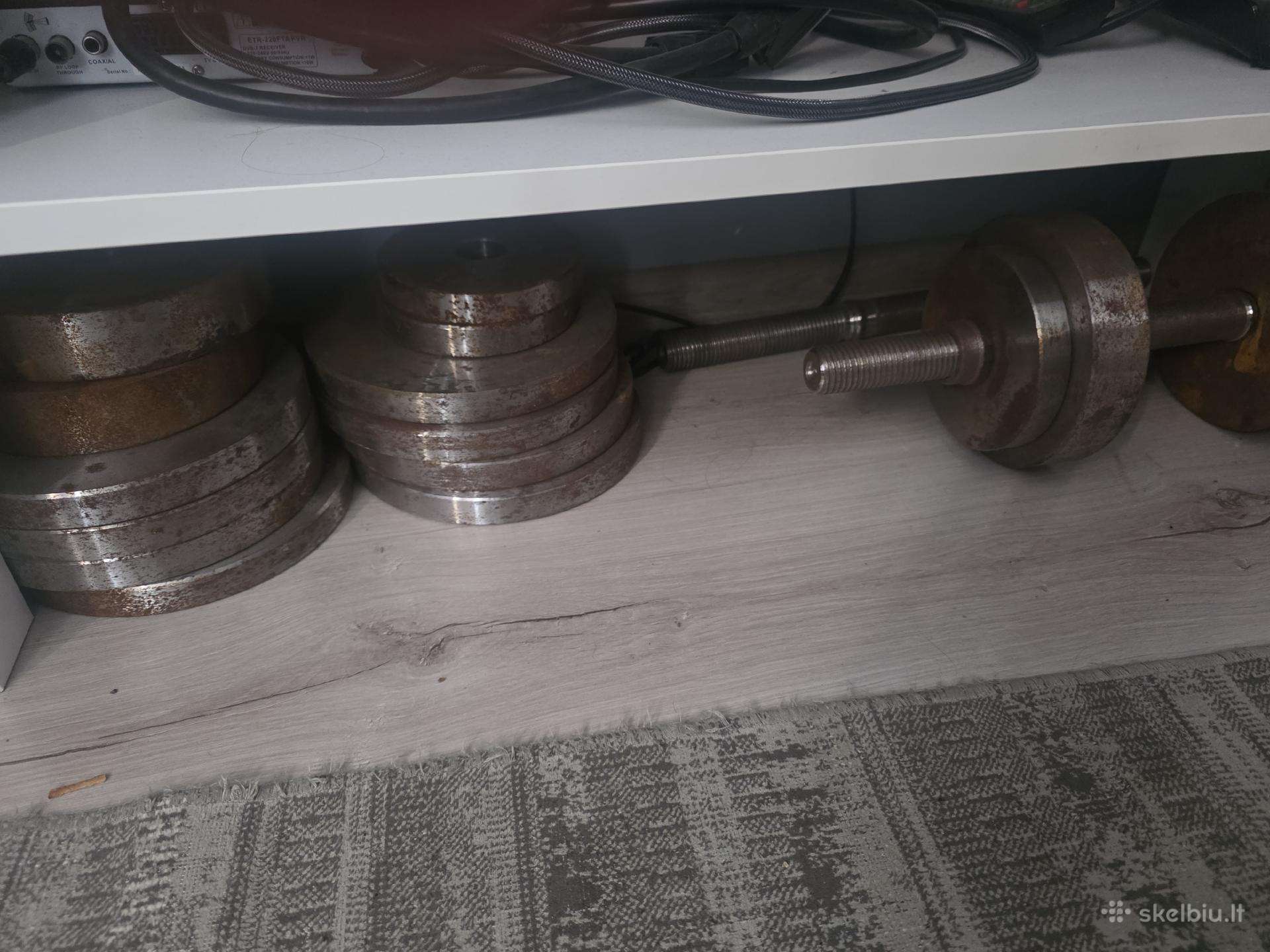 Hanteliai [60kg bendrai] + Suoliukas