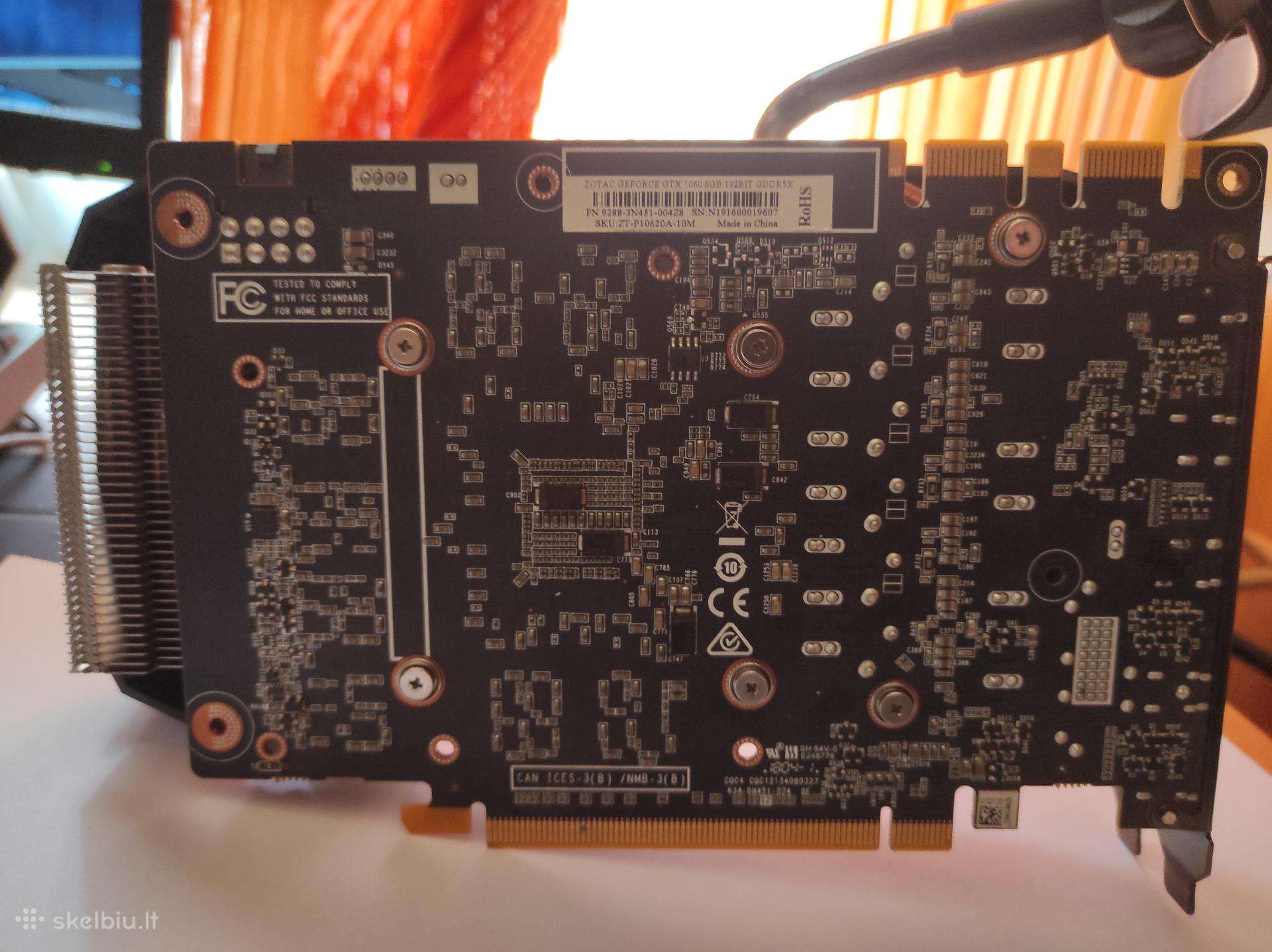Zotac Geforce Gtx 1060 6gb Gddr5x Pilnai veikenti