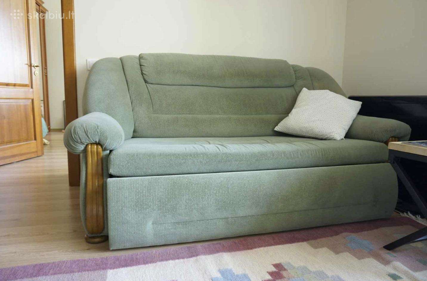 Minkštų baldų komplektas sofa-lova ir fotelis