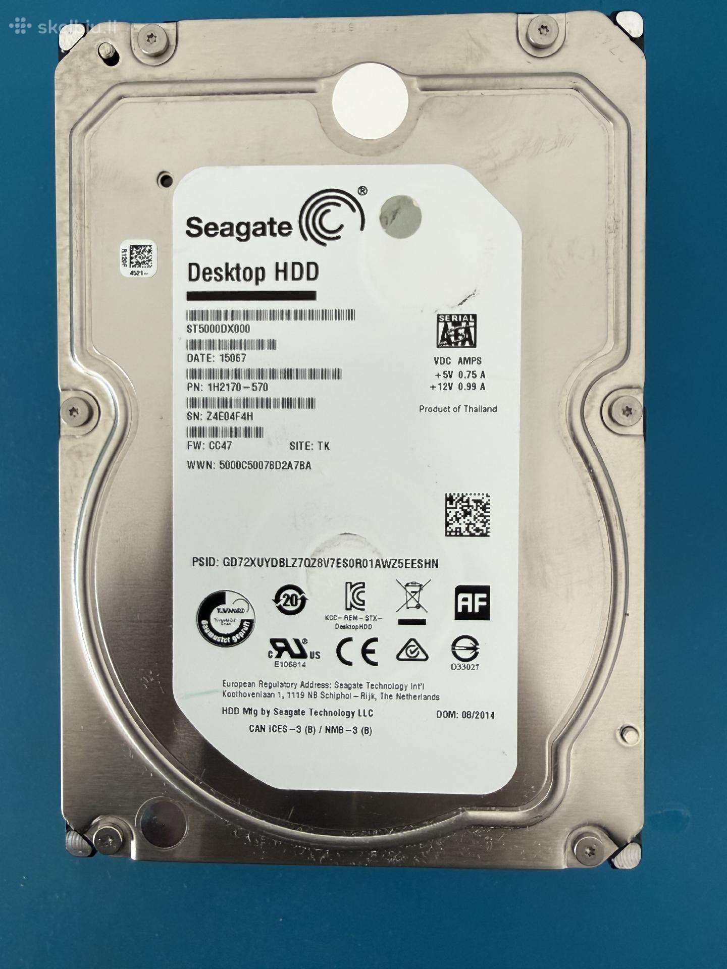 Seagate 5tb HDD 3.5 Sata – 100% būklė