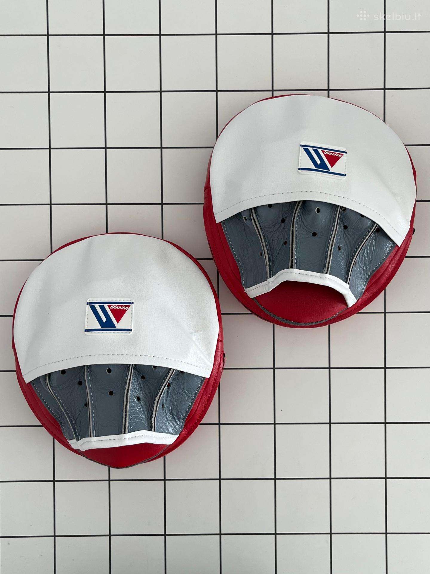 Winning Oval Curved Punch Mitts - Red White
