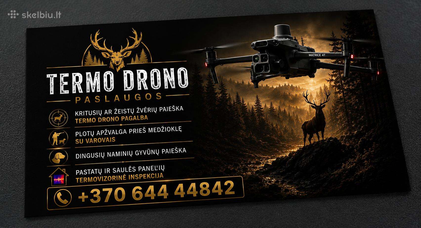 Zveriu paieska, saules paneliu patikra termo dronu