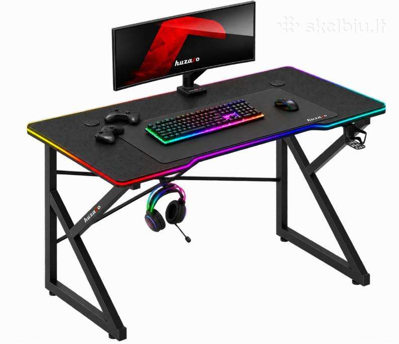 Žaidimų stalas Huzaro Hero 1.7 Rgb, juodas
