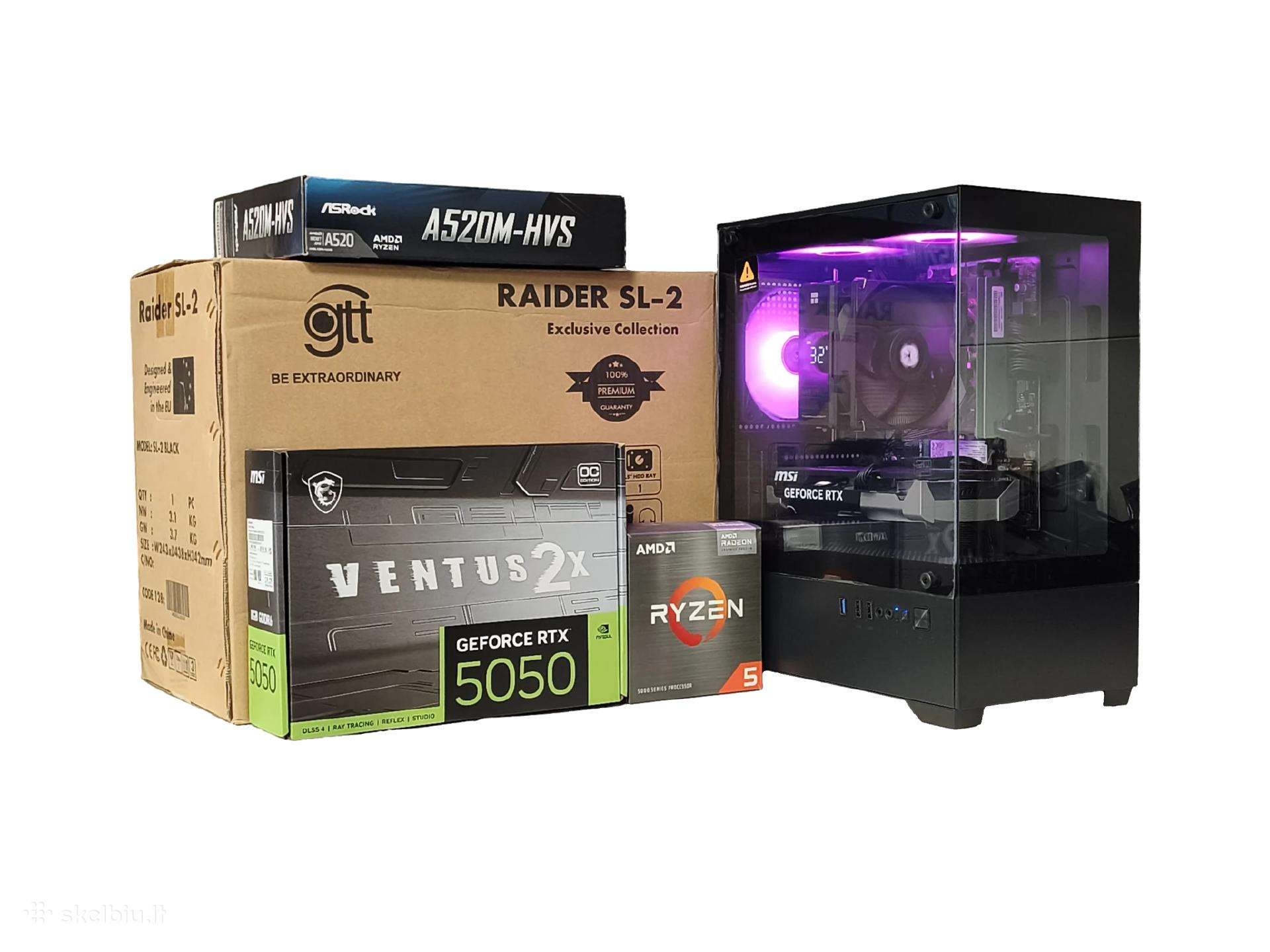 Naujas Rtx 5050 Ryzen 5 RAM 16gb 512gb Nvme su S/f