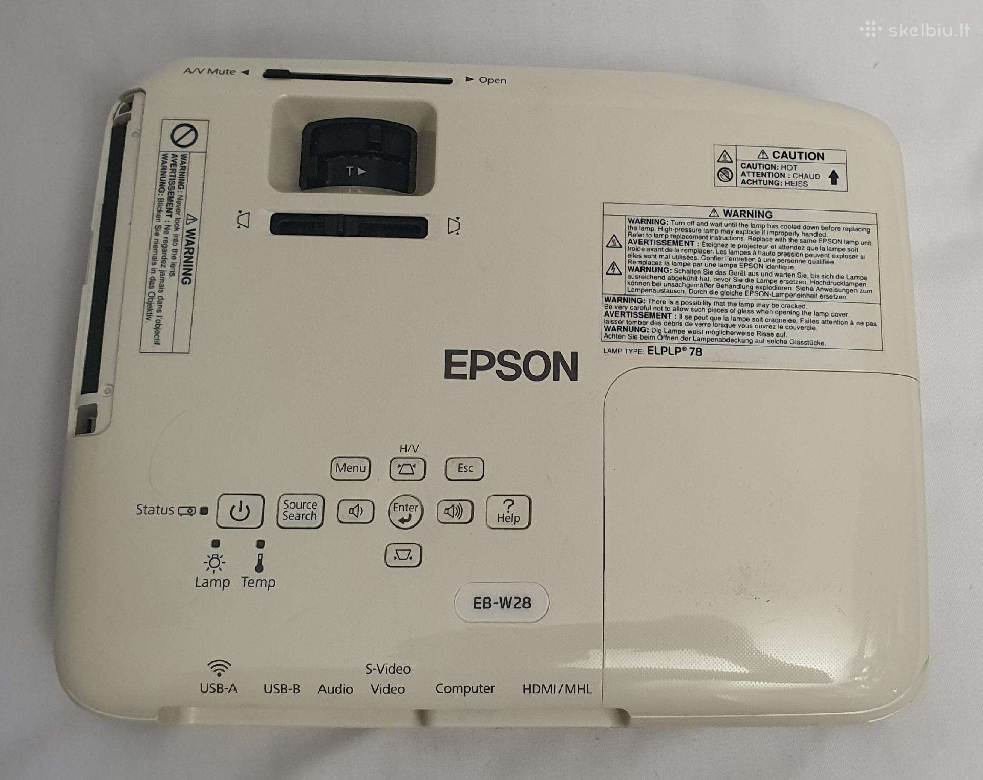 Epson Eb-w28 Wxga projektorius, Hdmi, su pulteliu